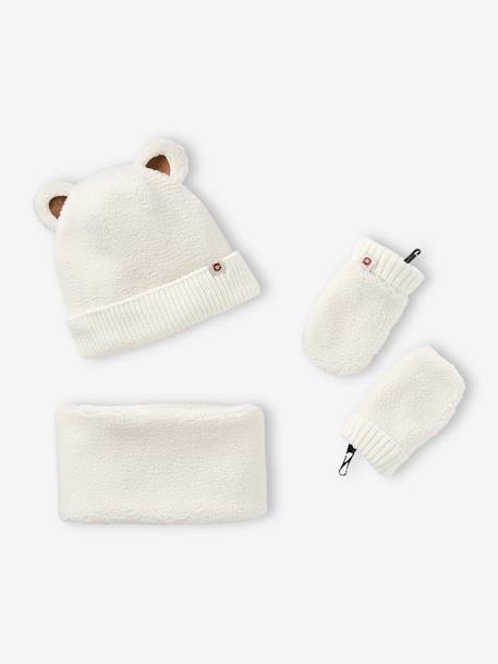 Bebé-Conjunto "Bear Mood" bebé niño gorro + snood + manoplas de sherpa