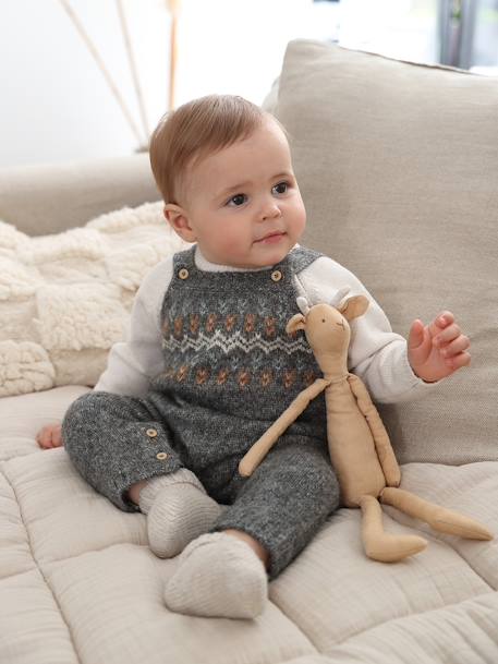 Bebé-Monos y petos-Peto de punto tricot motivo jacquard para bebé
