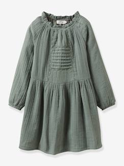 Niña-Vestidos-Vestido de gasa de algodón para niña - Cyrillus