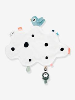 Juguetes- Primera edad-Doudous, peluches y juguetes de tejido-Doudou plano con sujetachupetes «Happy Clouds» - DONE BY DEER