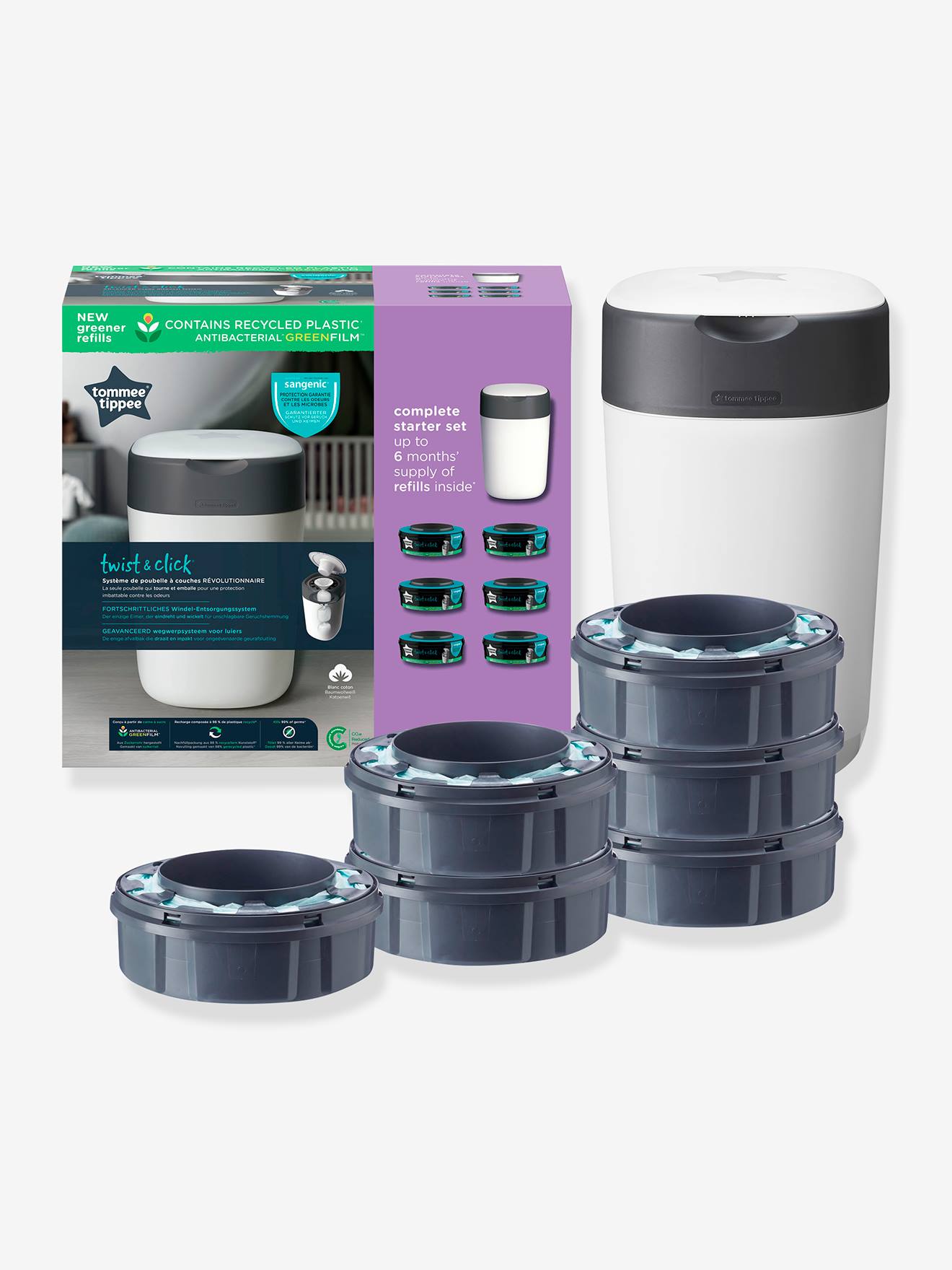 Pack 4 Recambios + Contenedor Sangenic Twist & Click Tommee Tippee
