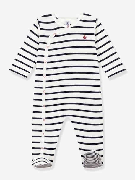 Pijamas y bodies bebé-Bebé-Pijamas-Pijama para bebé a rayas de canalé PETIT BATEAU