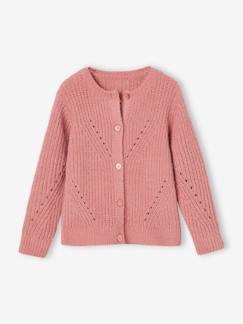 Niña-Jerséis, chaquetas de punto, sudaderas-Chaquetas de punto-Chaqueta de punto de seda calado para niña