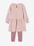 Conjunto de vestido de felpa y leggings, para niña AZUL OSCURO LISO CON MOTIVOS+rosa palo 