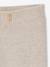 Pantalón de punto tricot con pies para bebé beige jaspeado 