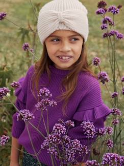 Niña-Accesorios-Gorro de punto de canalé con lacitos fantasía, niña