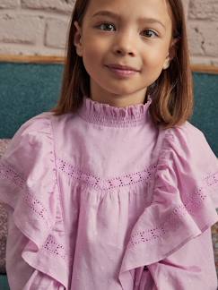 Niña-Blusa de plumetis con volantes maxi bordados para niña