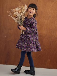 -Vestido de flores de pana para niña