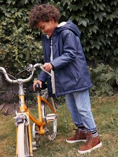 Chubasquero con capucha y forro de sherpa para niño