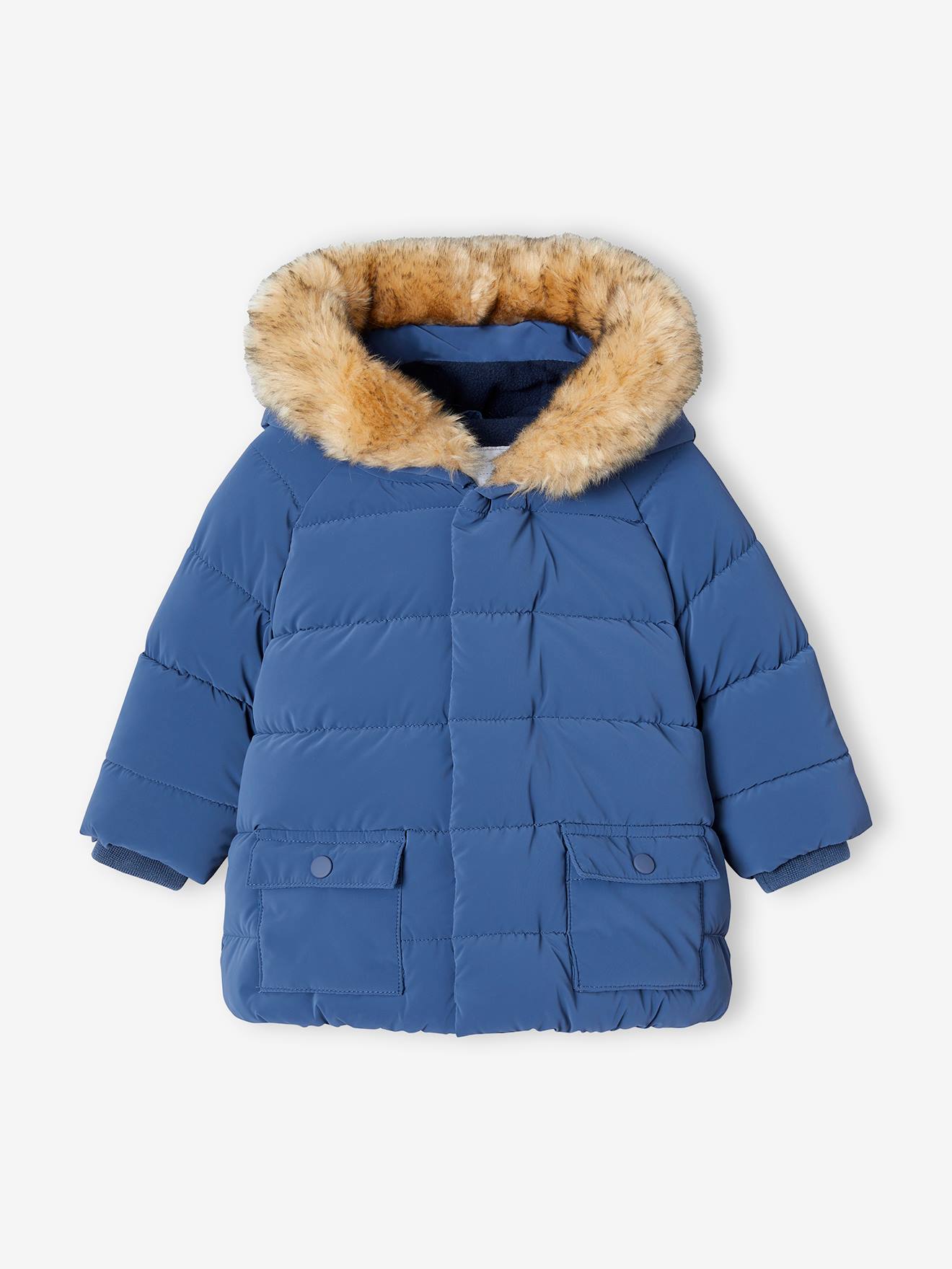 Chaqueta acolchada con estampado y capucha con forro polar para niña marrón  estampado - Vertbaudet