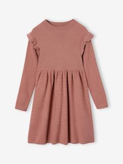 Niña-Vestidos-Vestido de punto tricot con volantes para niña