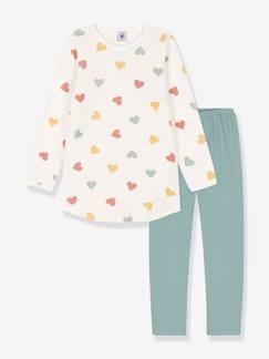 Pijama para niña: camiseta de terciopelo «Corazones» + leggings  - PETIT BATEAU