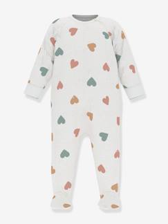 Pijama de terciopelo con corazones multicolores para bebé - PETIT BATEAU
