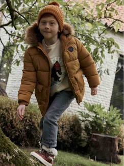 Niño-Abrigos y chaquetas-Chaqueta acolchada con forro polar y guantes o manoplas, para niño