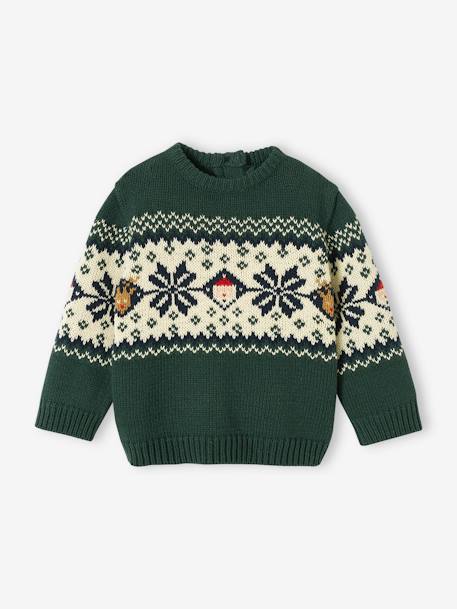 Bebé-Sudaderas, jerséis y chaquetas de punto-Jersey jacquard de Navidad para bebé - Colección cápsula familiar