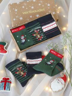 Niño-Pack de 3 pares de calcetines de Navidad para niño