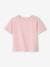 Camiseta marinera de manga corta para niña denim natural+rayas rosa 