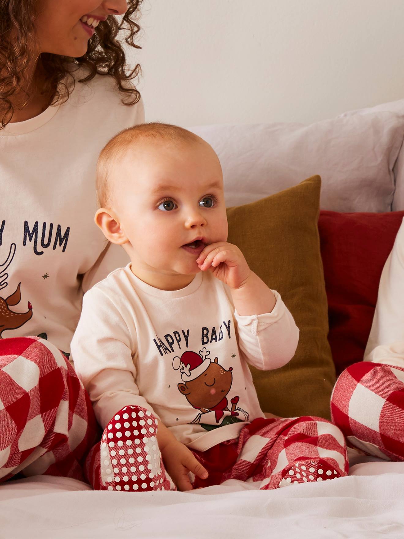 Pijama para bebé especial Navidad colección cápsula familia crudo -  Vertbaudet