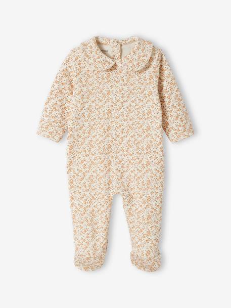 Bebé-Pijamas-Pijama floral de interlock para bebé