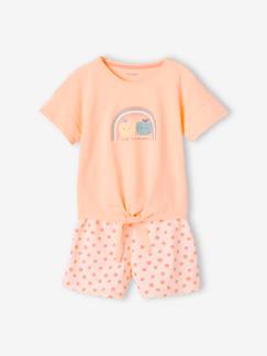 Niña-Pijama con short arcoíris para niña