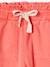 Pantalón estilo paperbag vaporoso para niña coral+lavanda 