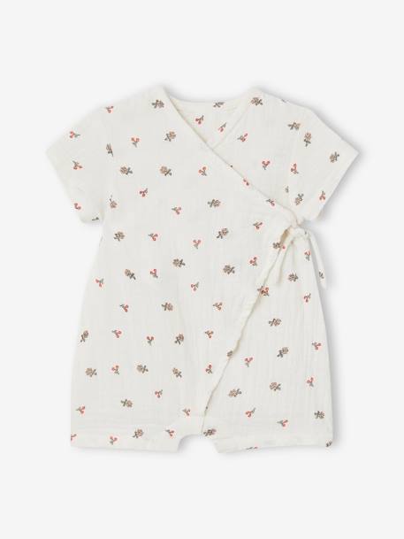 Pijama con short para bebé personalizable de gasa de algodón