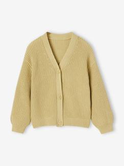 Niña-Jerséis, chaquetas de punto, sudaderas-Chaqueta de canalé perlado para niña