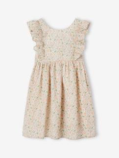 Niña-Vestidos-Vestido de ceremonia con volantes y motivos de flores, para niña