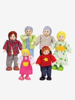 -Familia de 6 muñecos de madera Hape