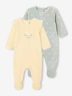Pack de 2 pijamas para bebé de terciopelo