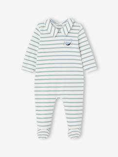 Pijama a rayas de interlock para bebé