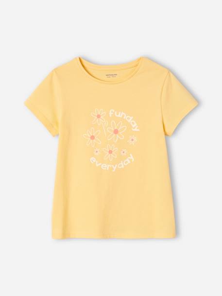 Pack de 3 camisetas surtidas con detalles irisados, para niña amarillo pastel+azul marino 