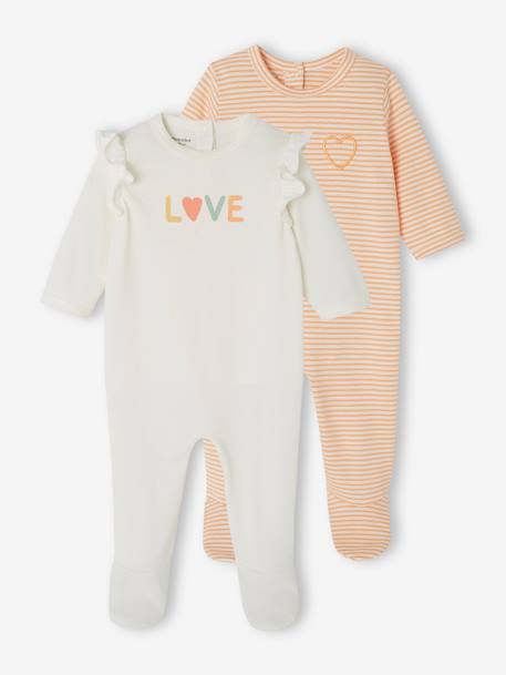 Ecorresponsables-Bebé-Pijamas-Pack de 2 pijamas de punto "love" para bebé recién nacido