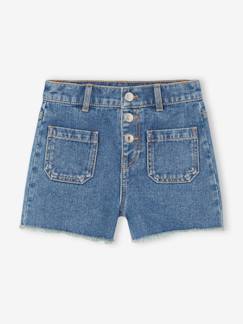 Niña-Shorts y bermudas-Short vaquero con bajo deshilachado para niña