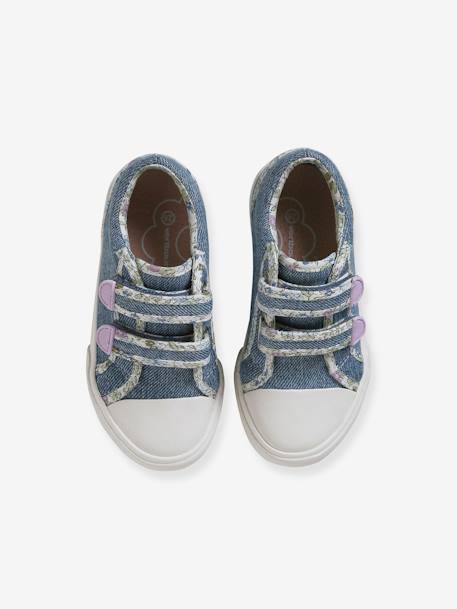 Zapatillas con cierre autoadherente especial autonomía para niña AMARILLO MEDIO ESTAMPADO+azul jeans+azul pálido+rosa estampado 