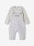 Conjunto de camiseta y peto de felpa personalizable, para bebé gris jaspeado+MARRON MEDIO LISO 