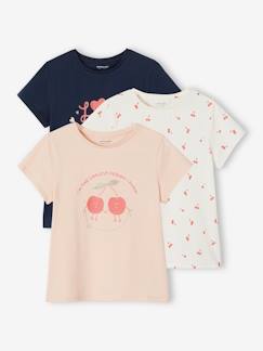 Pack de 3 camisetas surtidas con detalles irisados, para niña