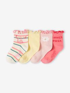 -Pack de 4 pares de calcetines medianos para niña