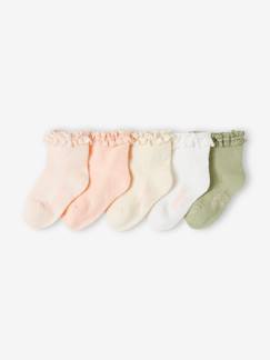 Pack de 5 pares de calcetines medianos para bebé niña