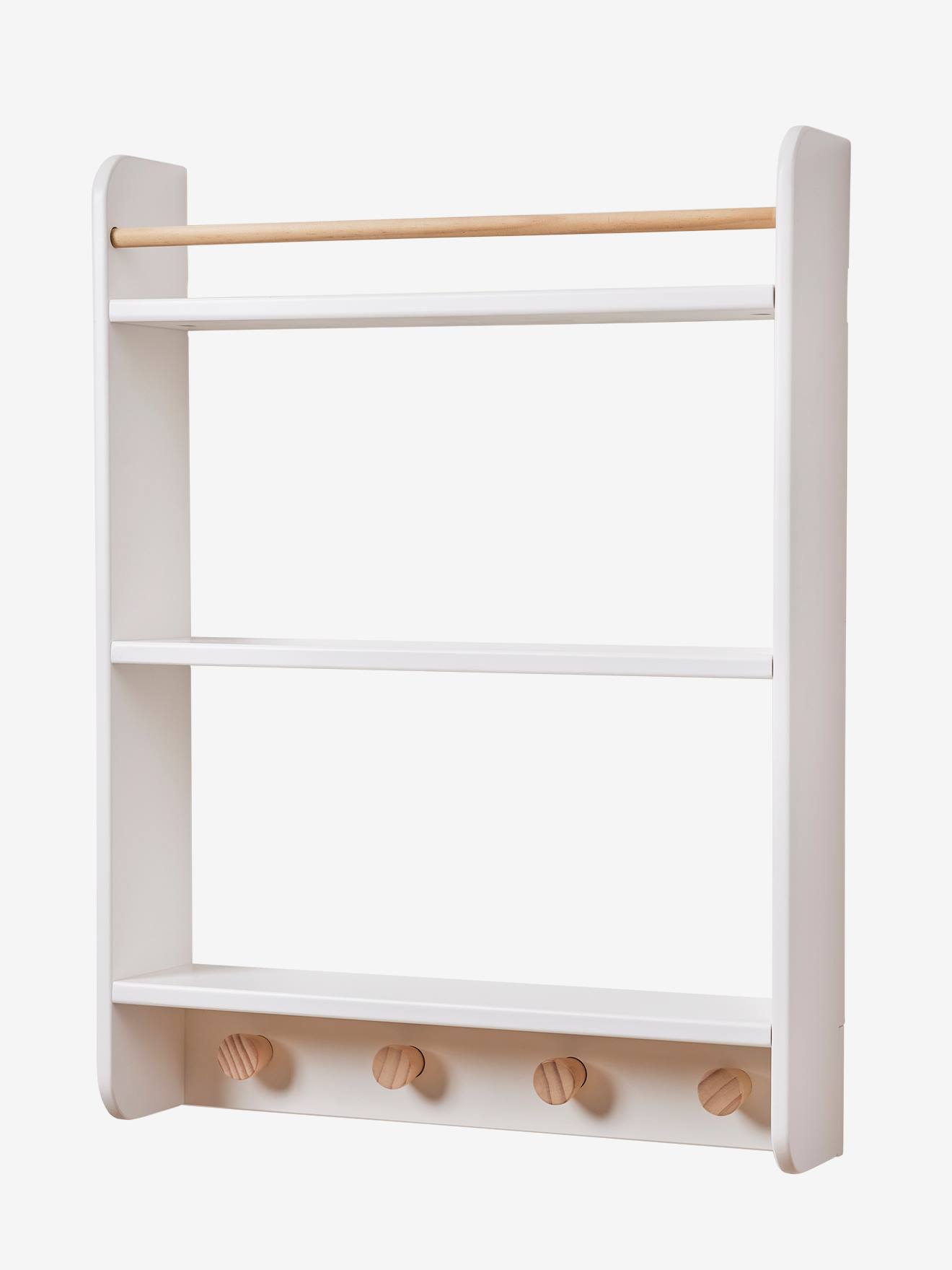 Mueble de almacenaje para libros y juguetes blanco claro liso con adorno -  Vertbaudet