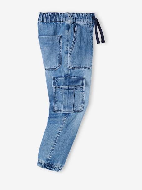 Pantalón cargo de denim fácil de vestir para niño doble stone+stone 