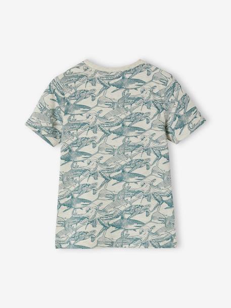 Camiseta de manga corta con motivos gráficos, para niño arcilla+azul pizarra+blanco jaspeado+canela+gris oscuro+liquen+nuez de pacana 