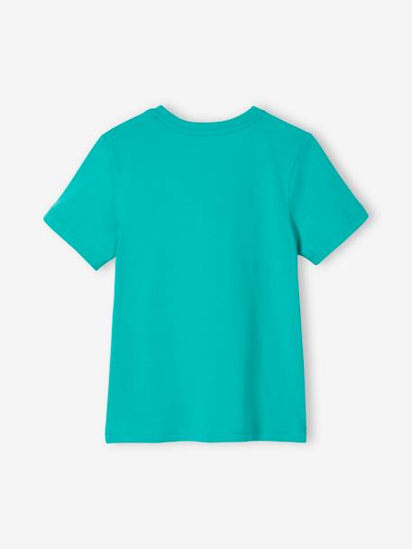 Camiseta de manga corta con mensaje niño amarillo+azul eléctrico+AZUL MEDIO LISO CON MOTIVOS+azul oscuro+blanco+verde menta+verde sauce 