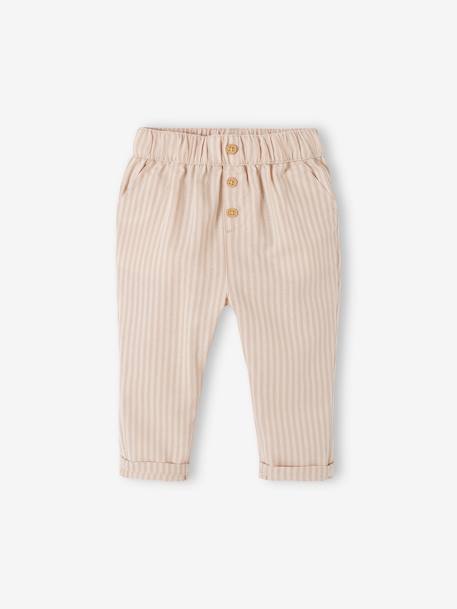 Pantalón a rayas con cintura elástica para bebé