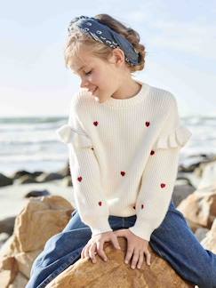 Niña-Jerséis, chaquetas de punto, sudaderas-Jersey con mangas con volantes para niña