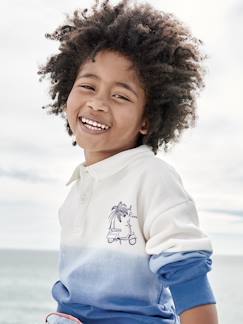 Niño-Jerséis, chaquetas de punto, sudaderas-Sudadera con cuello polo y efecto «deep & dye» para niño