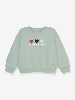 Niña-Jerséis, chaquetas de punto, sudaderas-Sudadera con corazones PETIT BATEAU