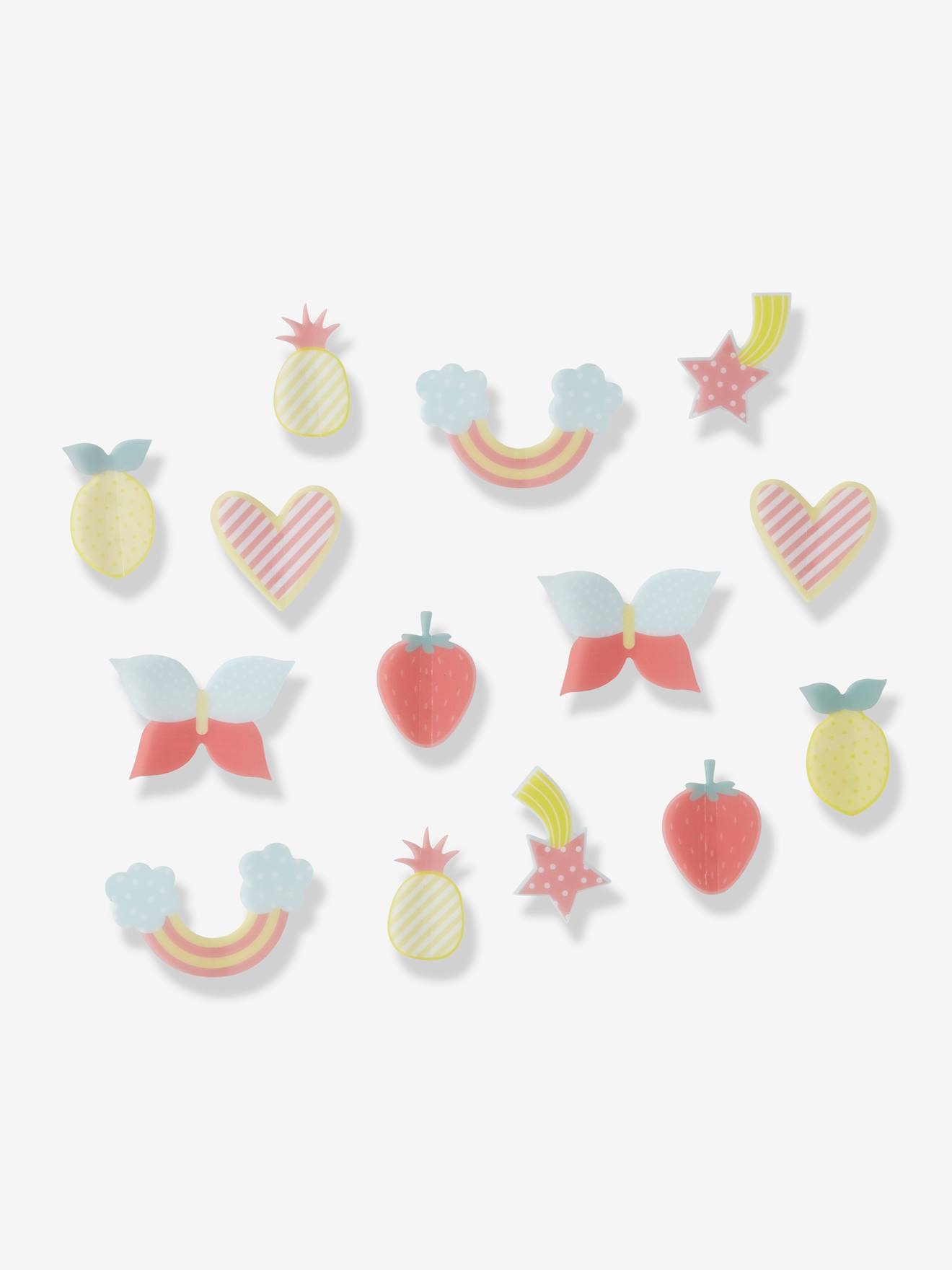 Image of Lote de 14 adornos en relieve rosa claro liso con adorno 7050106266630