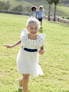 Vestido de ceremonia con volantes para niña