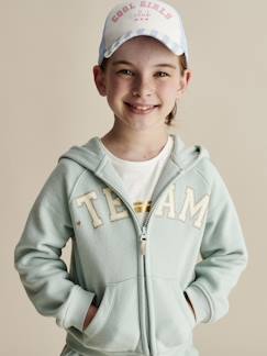 Niña-Jerséis, chaquetas de punto, sudaderas-Sudadera deportiva con cremallera y capucha con motivo «Team» para niña